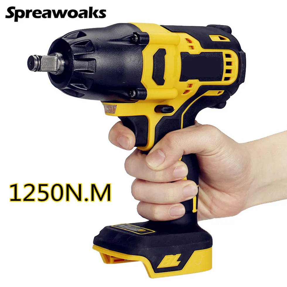 RYOJEGK Cordless Impact Wrench Set - 1250Nm Brushless 1/2" Gun, 2 X 4.0Ah Batteries, 3-Speed For Tire Lug Nuts & DIY