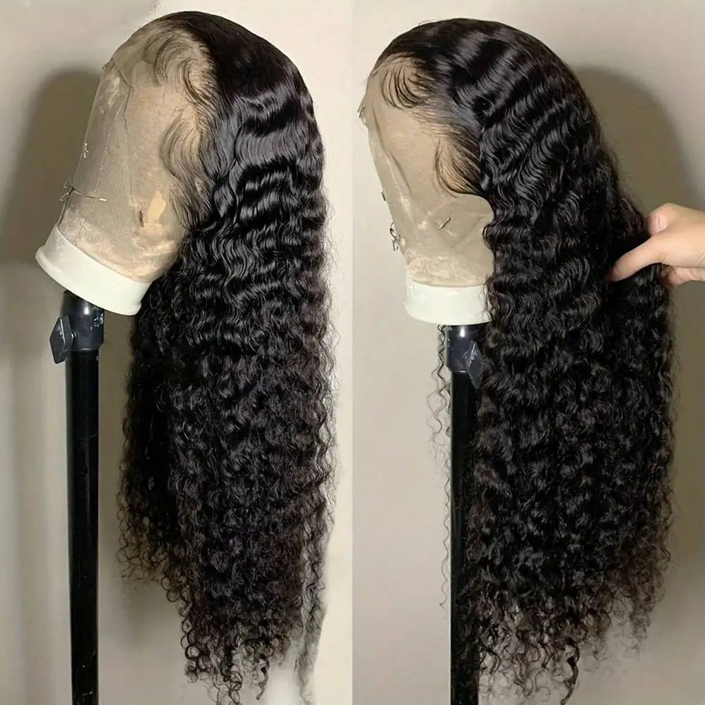 Human Hair 13x6 HD Deep Wave Lace Frontal Wigs 13x4 Water Curly 5x5 Glueless Lace Front Wig 30 42 Inch Kinky Closure WearGo 1