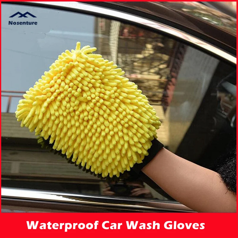 

Водонепроницаемая микрофибра для мытья автомобиля, искусственная Толстая варежка для мытья автомобиля, щетка для воска и детейлинга, уход за автомобилем, двухсторонняя перчатка