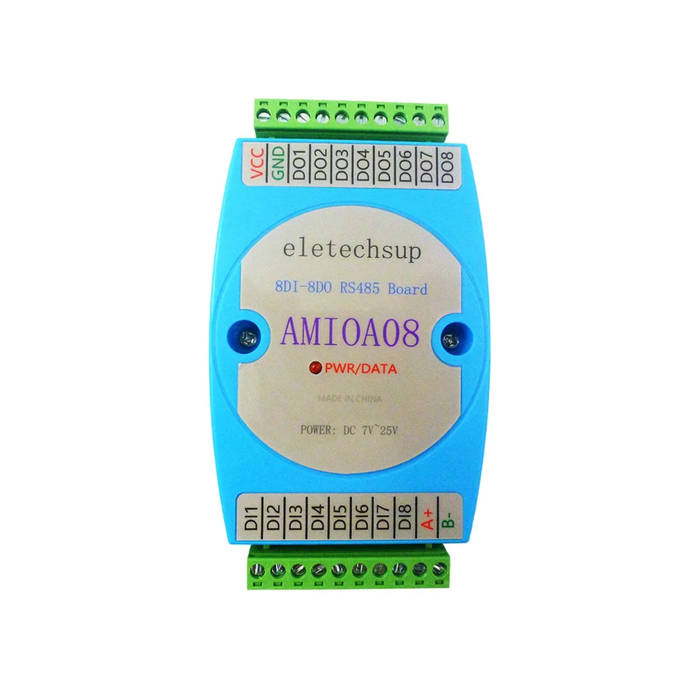 

8DI-8DO Digital Input And Output Module OptocouplerIsolated RS485 MODBUS RTU Communication Board PLC IO Expansion Module