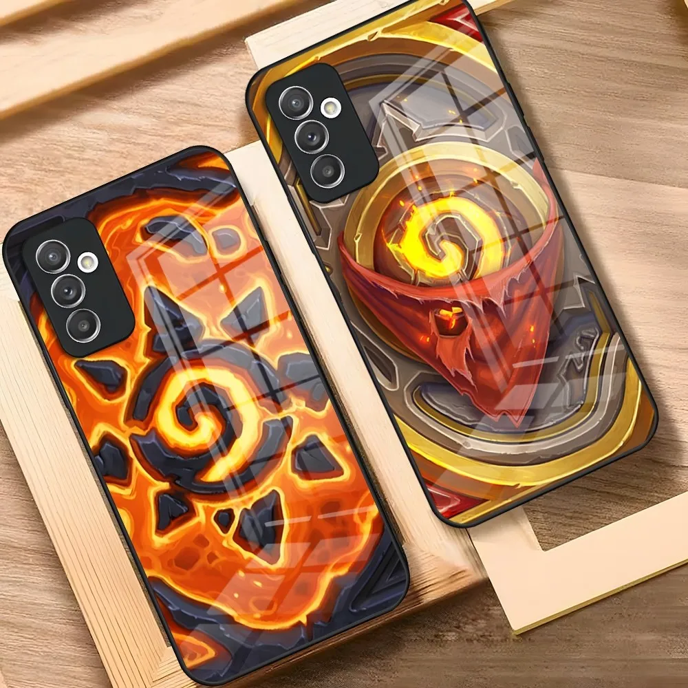 Phone Case For Samsung A52  A71 A21 A54 A20 A12 Galaxy A34 A14 A32 M14 S24 S23 S22 S21 Card S20 Fe Glass Hearthstone Cover