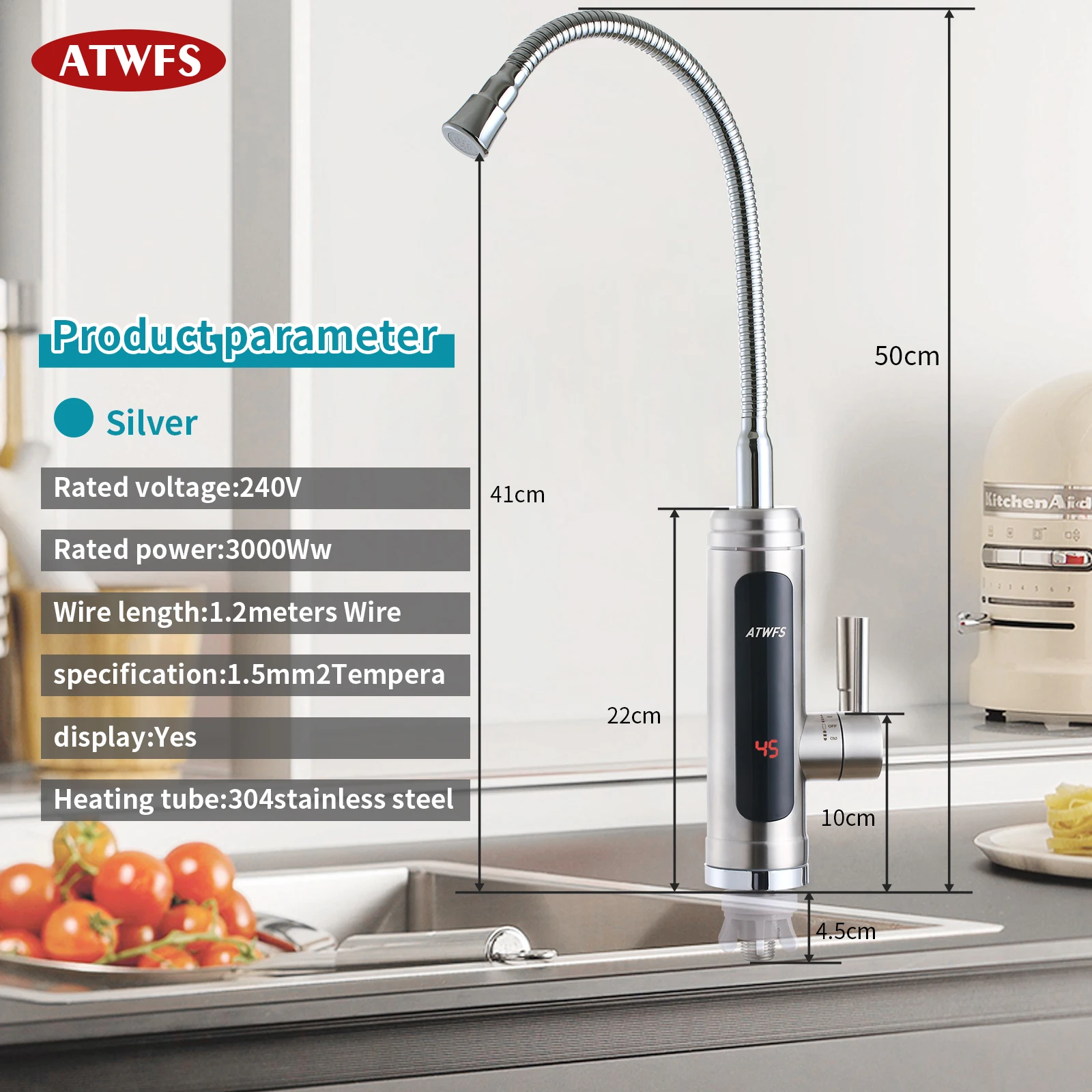Electric Instant Water Heater 220V 3000W Heaters Hot Water Tap Bathroom  Heating Faucet Stainless Steel Shell for Kitchen - AliExpress