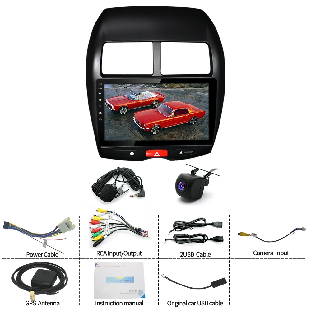 Estéreo para Auto de 10 Pulgadas con Android 15 y Navegación GPS para Mitsubishi ASX 2010-2017, CarPlay, Android Auto, 2+64G, SWC, Pantalla Dividida, Radio FM RDS 2