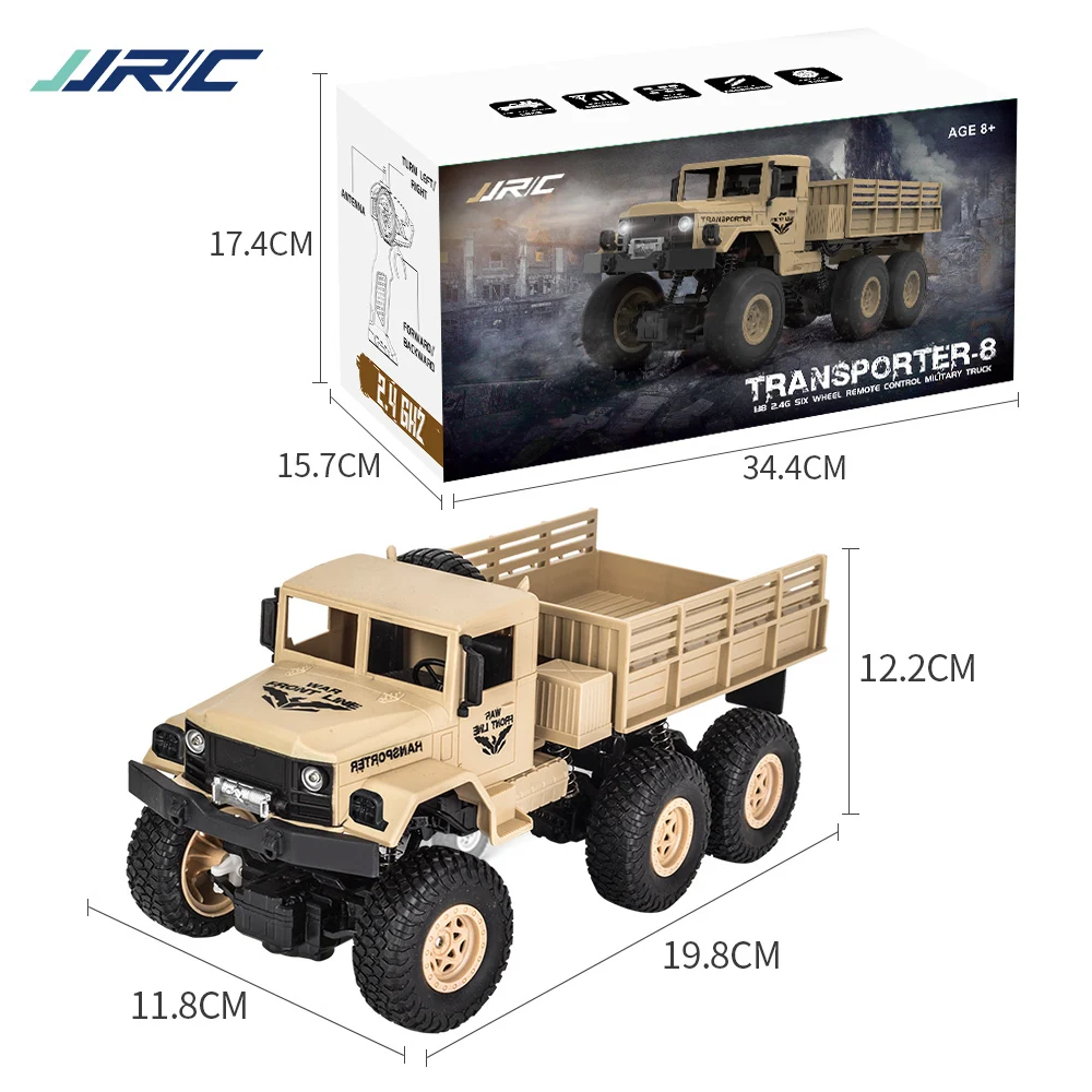 JJRC Q68 Q69 Off-Road Climbing Remote Control Vehicle 1:18 Simulation THAAD Six Wheel Military Truck Model Children's Toy Gift 3
