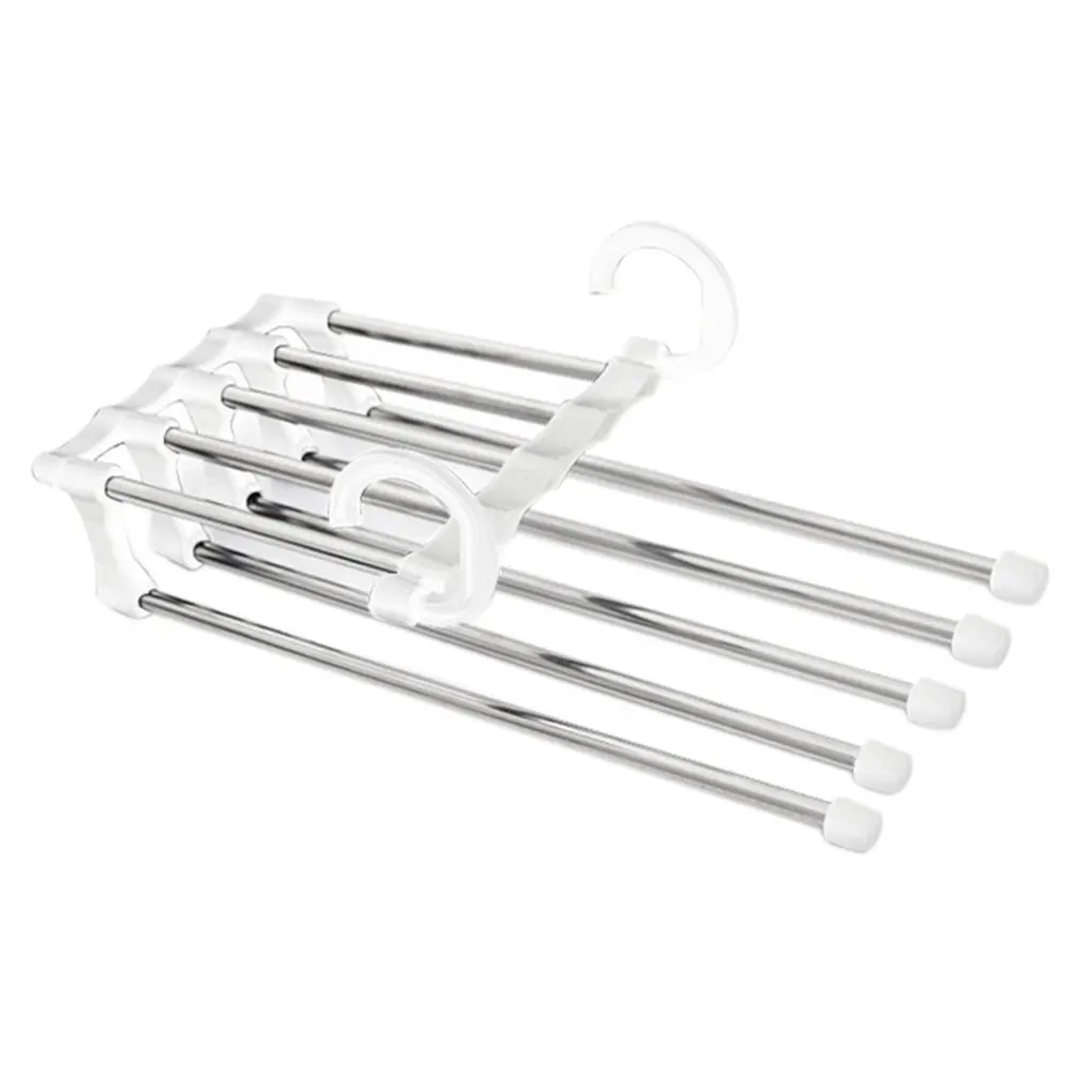 

Portable Clothes Hanger Multifunctional Pants Rack Stainless Steel Trousers Holder Clothes Organizer Storage Rod