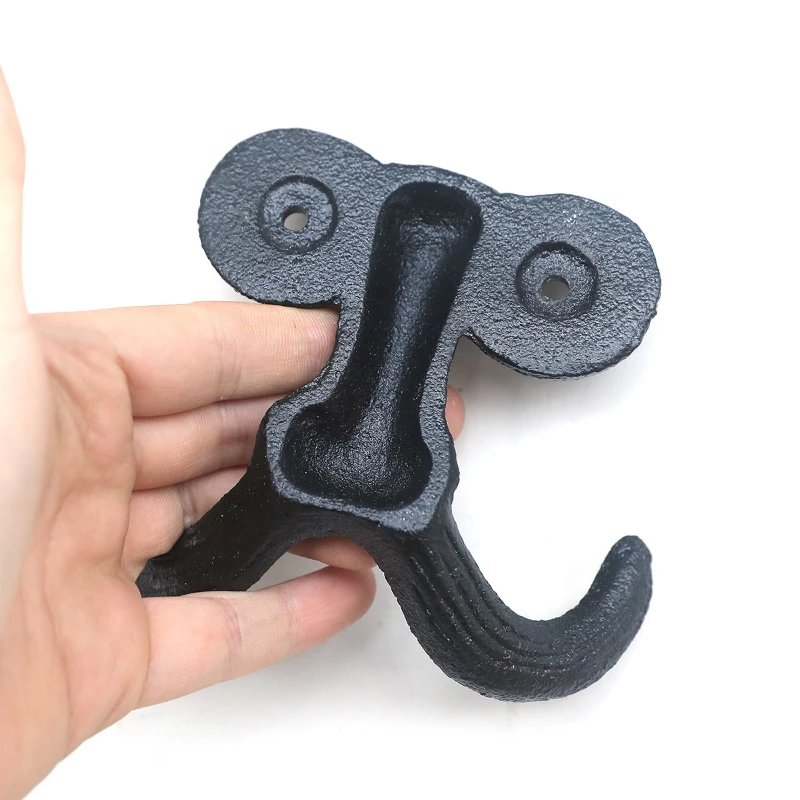 Cast Iron Beard Wall Hanger Hooks Rack for Home Decor