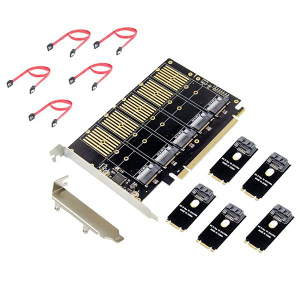 PCIe X16 M.2 Ű B NVMe SSD ����� ī��, M.2 NGFF to SATA-�� SSD ����� ī��, NGFF SSD Ȯ�� ī��