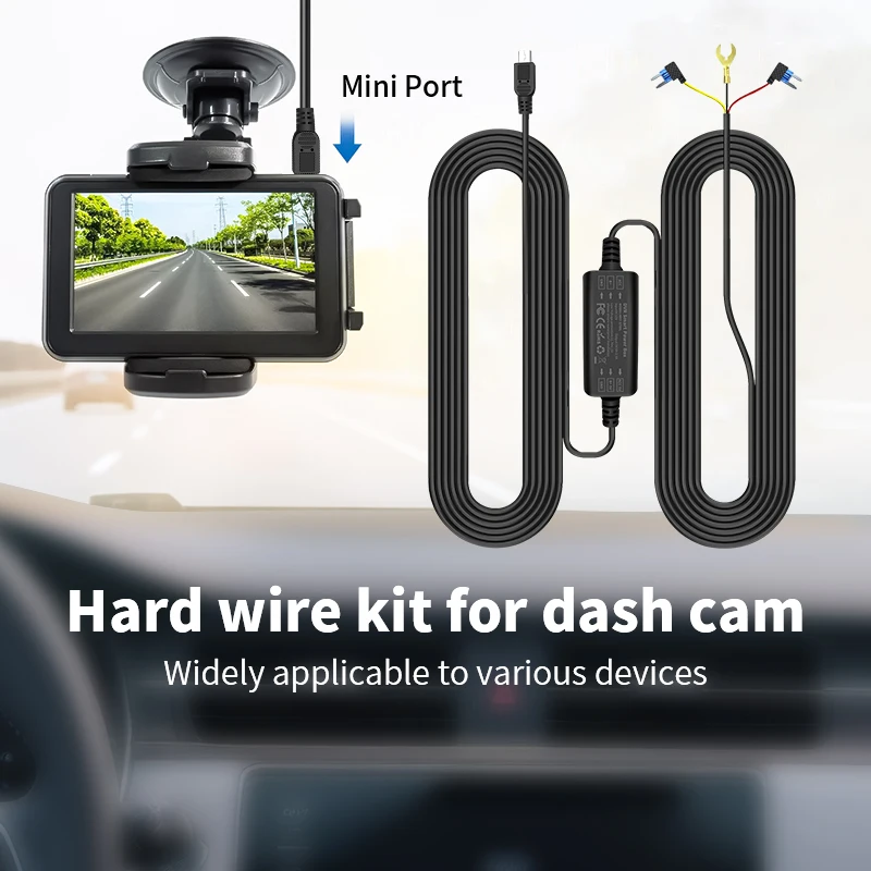 24H Parking Monitoring Step-Down Line GPS Mini USB/Type-C Adapter For All DVR DashCam 24H Parking Recording Register