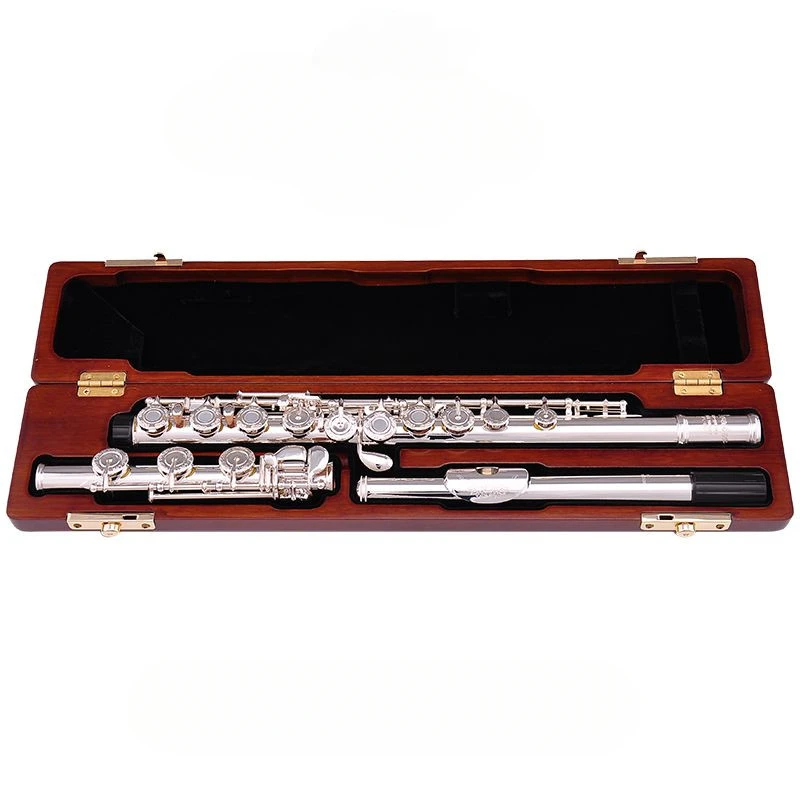 

Made in Japan Flute PF795 Gold Plated Flutes French Button Split E Mechanism B Leg Flute 17 Holes Open
