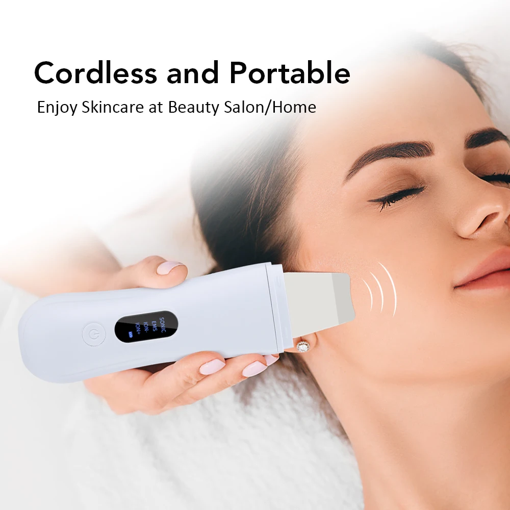 Ultrasonic Skin Scrubber Deep Face Cleaning Machine 4 Modes Peeling Shovel Facial Pore Cleaner Face Skin Scrubber Lift Machine