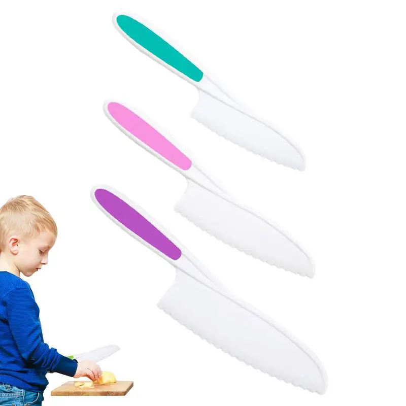 Knives For Kids Set Of 3 Kids Nylon Knife Set Kid Safe Knives For Cooking Toddler Knife Kids Knives For Real Cooking & Cutting