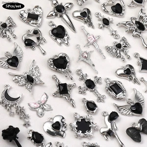 5Pcs Love Butterfly Alloy Charms Moon Rose Bow Pendants Keychain Martin Boots Buckle DIY Bracelets Necklaces Jewelry Accessories