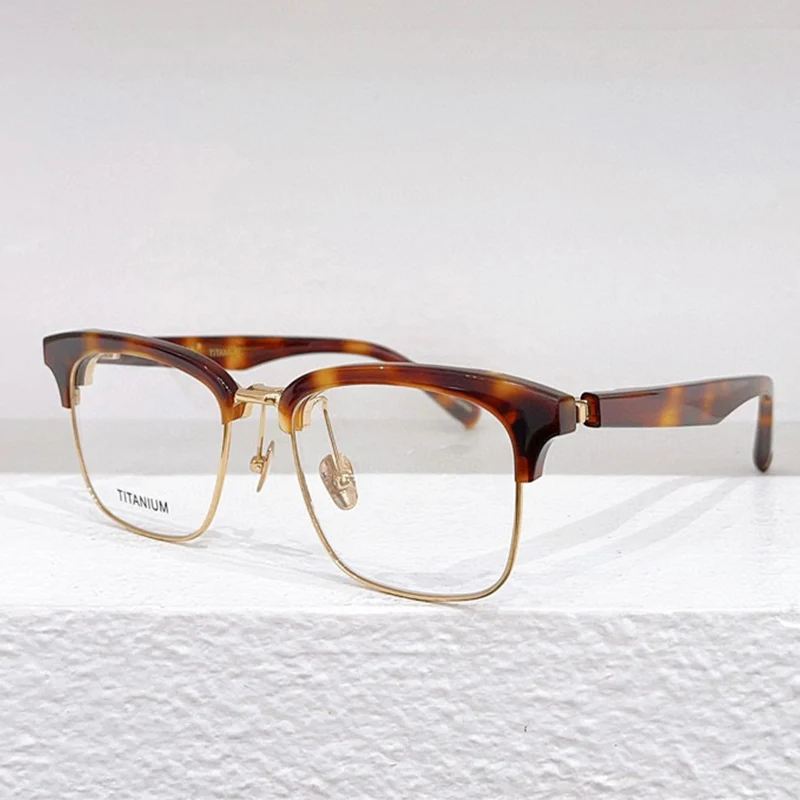 

Oval Vintage Titanium Reversible Glasses Frame Men Women Handmade Retro Myopia Optical Prescription Luxury Brand M-96 Eyewear