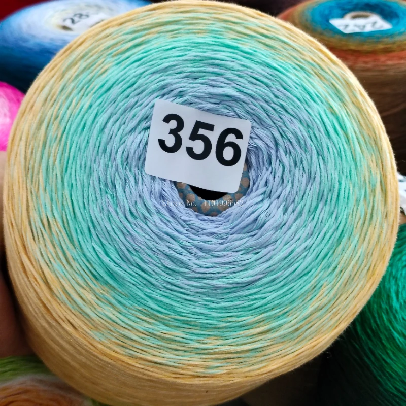 1500g/group Gradient Color Plus Sticky Pure Cotton Cake Thread DIY Hand Knit Shawl/rainbow Blanket/Lace Waffle Blanket Thread 5