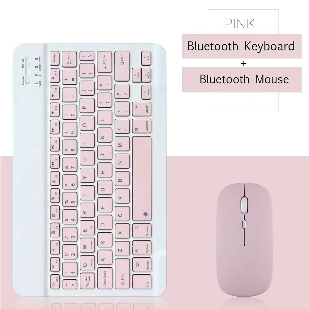 Compact 10-Inch Wireless Bluetooth Keyboard and Mouse Set for Tablets and Smartphones