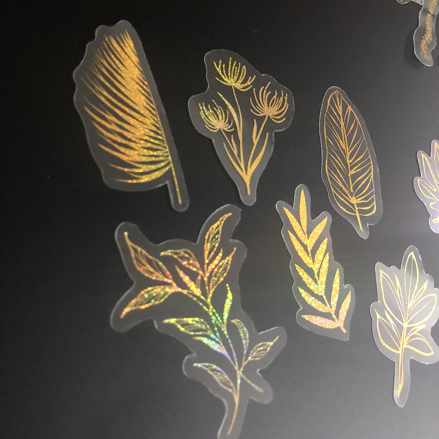 80 قطعة من ملصقات الذهب اللامعة على شكل زهرة نباتي...