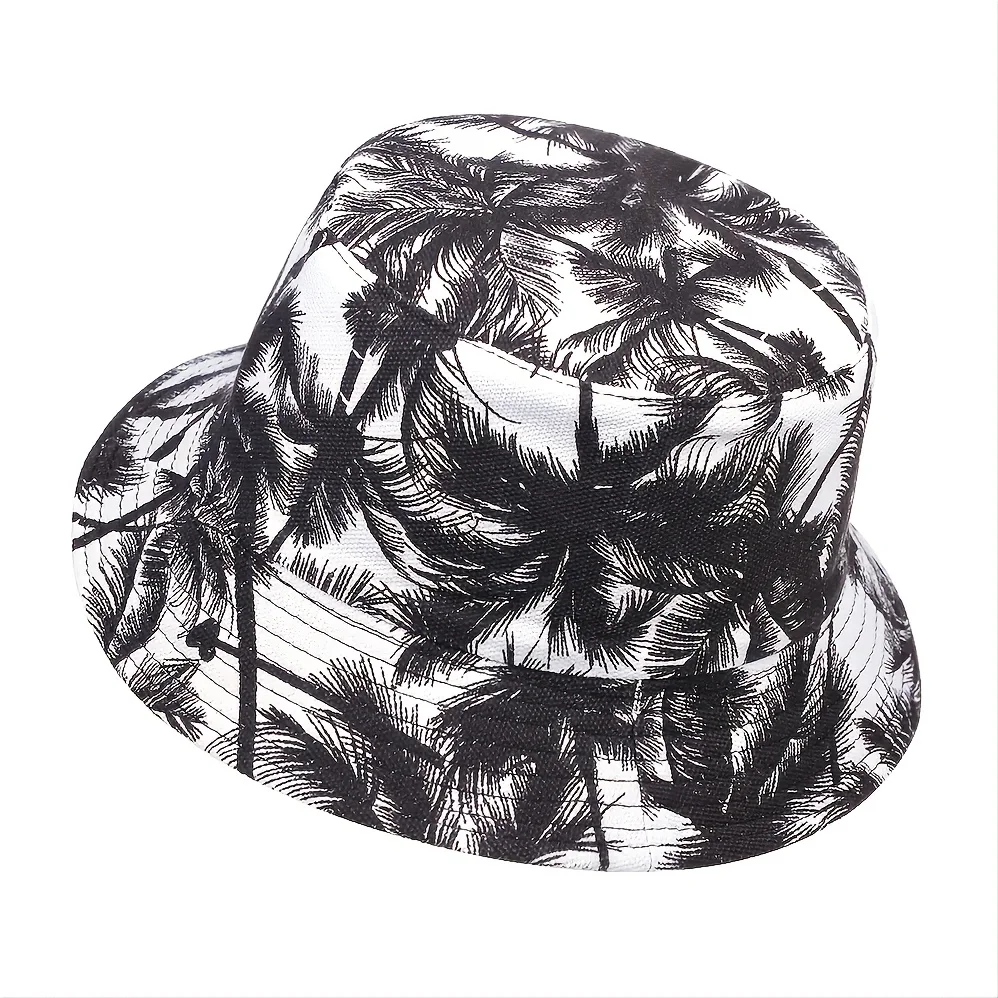 Unisex Tropical Coconut Tree Print Bucket Hats Fishermen Caps Outdoor Casual Cap Sunscreen Hat sun hats fisherman hat sunscreen hats bucket hats sun hat