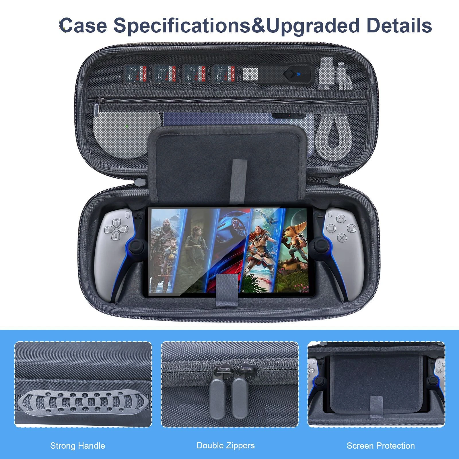 

for PlayStation Portal Console EVA Hard Case Drop Protection Storage Bag Black
