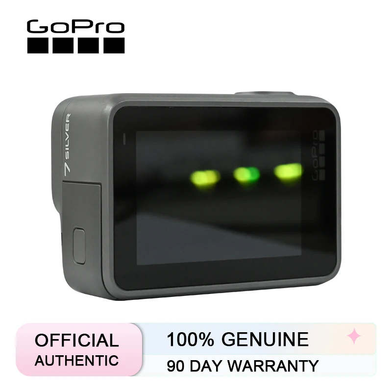 GoPro HERO7 실버 액션 카메라 4K 울트라 HD 비디오 녹화 터치 스크린 스포츠 카메라 여행용 사이클링 브이로그 촬영용