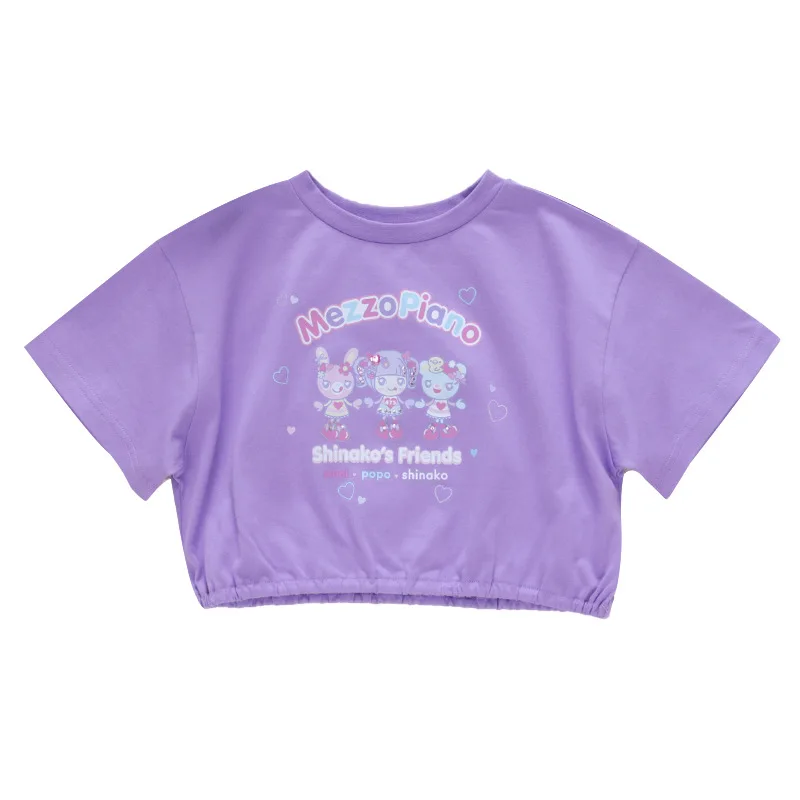 Japanese Mp Cartoon Rabbit Letter Printed Short Sleeved T-shirt Summer Sweet Girl Y2k Top Mommy and Daughter Matching Clothes matching tshirts girls tops casual t shirt kids t shirt matching outfit