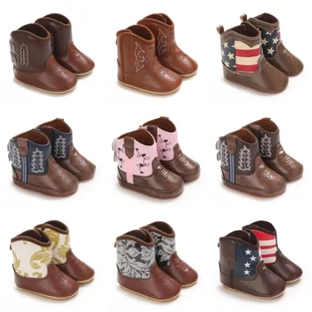 Baby Cowboy Boots - Western Style | Soft soled First Walking Shoes for Newborns and Preschoolers 1