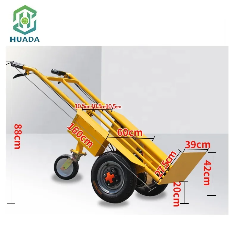 China Factory Supply 500kg Load Cargo Carrier Trolley 2 Wheels Lithium Battery Electric Hand Trucks