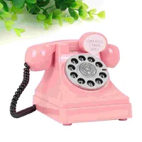 Retro Plastic Simulation Phone Shaped Piggy Bank Coins Banknotes Saving Pot Money Holder For Kids Adults Gift (Pink) 2