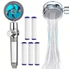 High-Pressure Shower Head Handheld Turbo Fan Showerhead With 5 Filters Water Saving Spray Rainfall Shower Bathroom Accessories 1