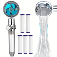 High-Pressure Shower Head Handheld Turbo Fan Showerhead With 5 Filters Water Saving Spray Rainfall Shower Bathroom Accessories 1
