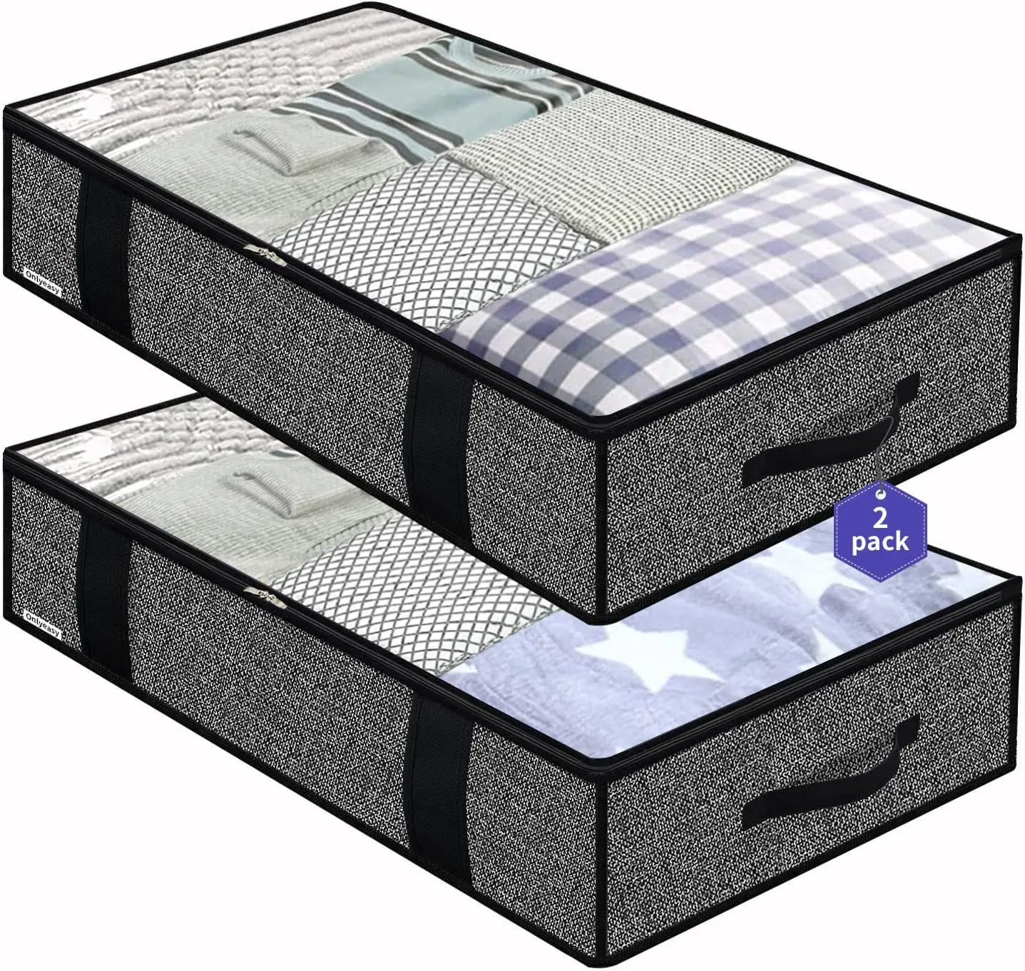 Underbed Storage Bags Organizer, 4 Pack Large Capacity Under Bed Storage Containers with Reinforced Handles 6