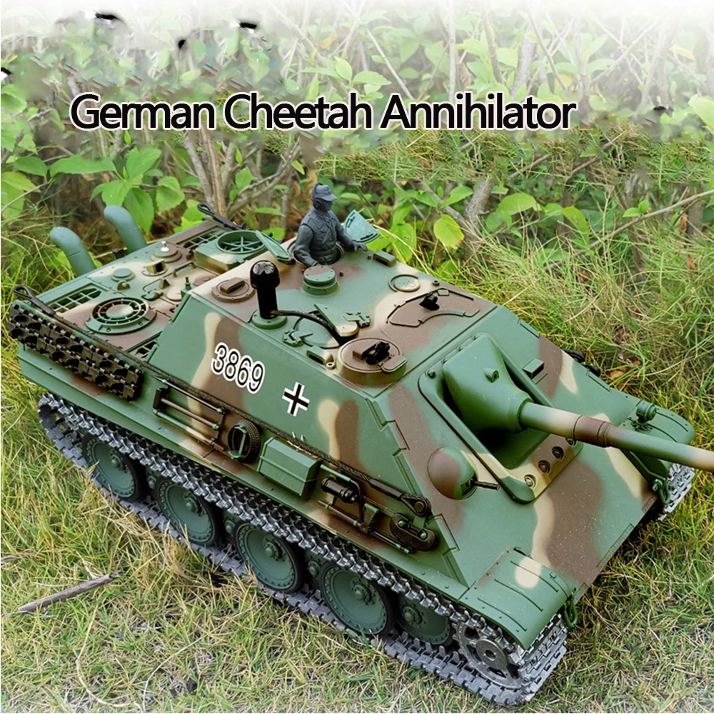 Henglong 3869 German Jagdpanther Antitank Vehicle Model Metal Battle Tank Competitive Remote Control Electric Simulation Model 6