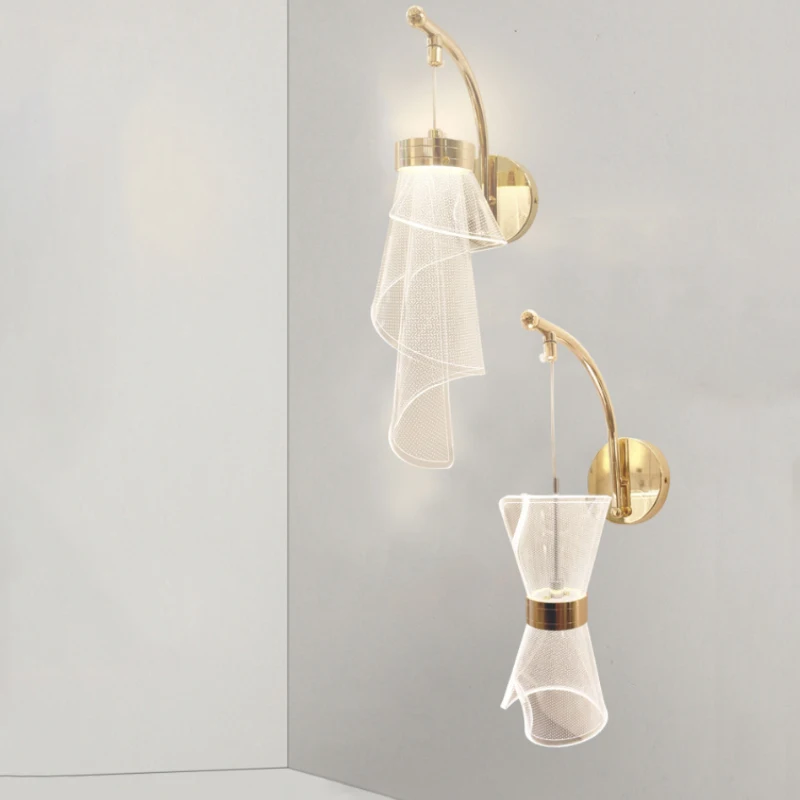 

Современные искусственные настенные лампы, акриловая лампа, минималистичный скандинавский домашний декор, прикроватная тумбочка для спальни, гостиной, настенные светильники, внутреннее освещение