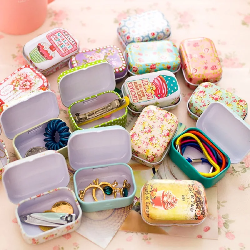 Mermaid mini tin box Sealed jar packing boxes jewelry candy box small storage 3C