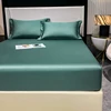 3pcs/Sets Soft Luxury Egyptian Cotton Fitted Bed Sheet with Elastic Bands 1000TC Mattress Cover Non Slip Double Queen King Size 4