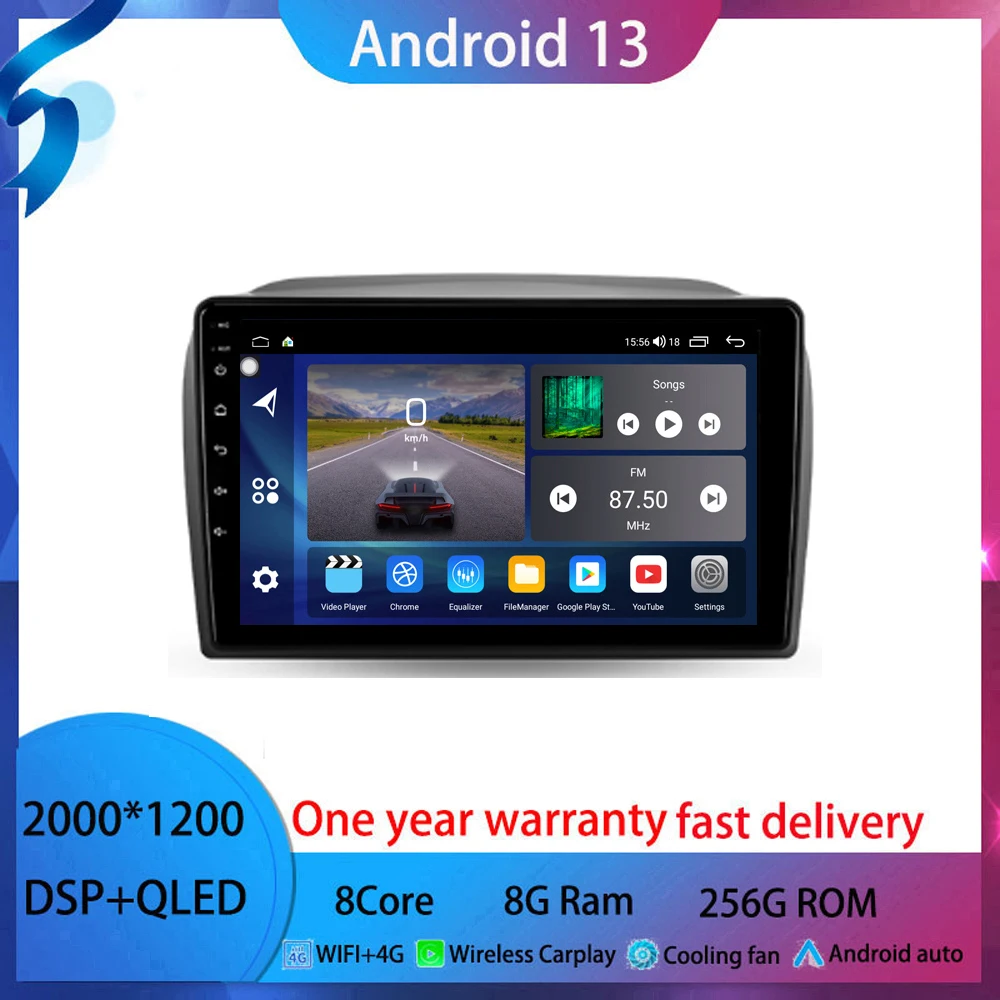 

9 inch Android 13 For Fiat Doblo 2 2009-2015 Car Radio Multimedia Video Player Android auto wireless adapter no 2 din BT5.0