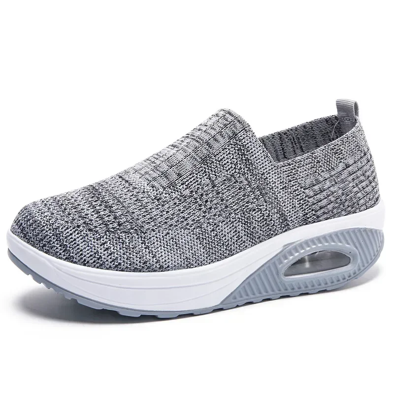 Women Sneakers Comfortable Outdoor Anti Slip Sports Shoes Soft Sole Mesh Breathable Solid Color Platform Vulcanized Ladies Shoes 5