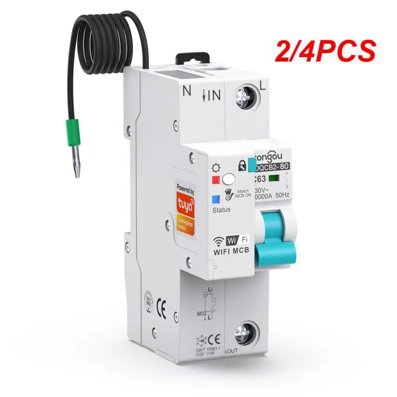 

2/4PCS Aubess WiFi 63A DIN Rail Smart Circuit Breaker 1P/2P/3P/4P Circuit Breakers With Power Monitor Voice Control Via Alexa
