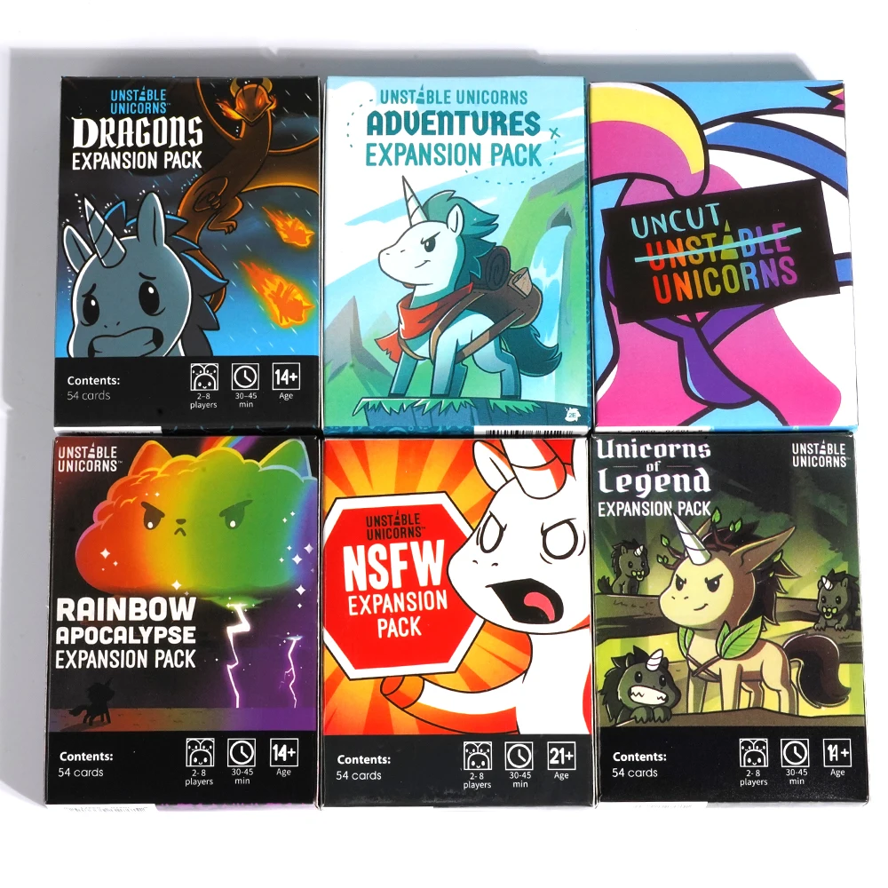 Board Games Unstable Unicorns English Family Party Expansion Basic Version Classic Control and Chaos Base Game