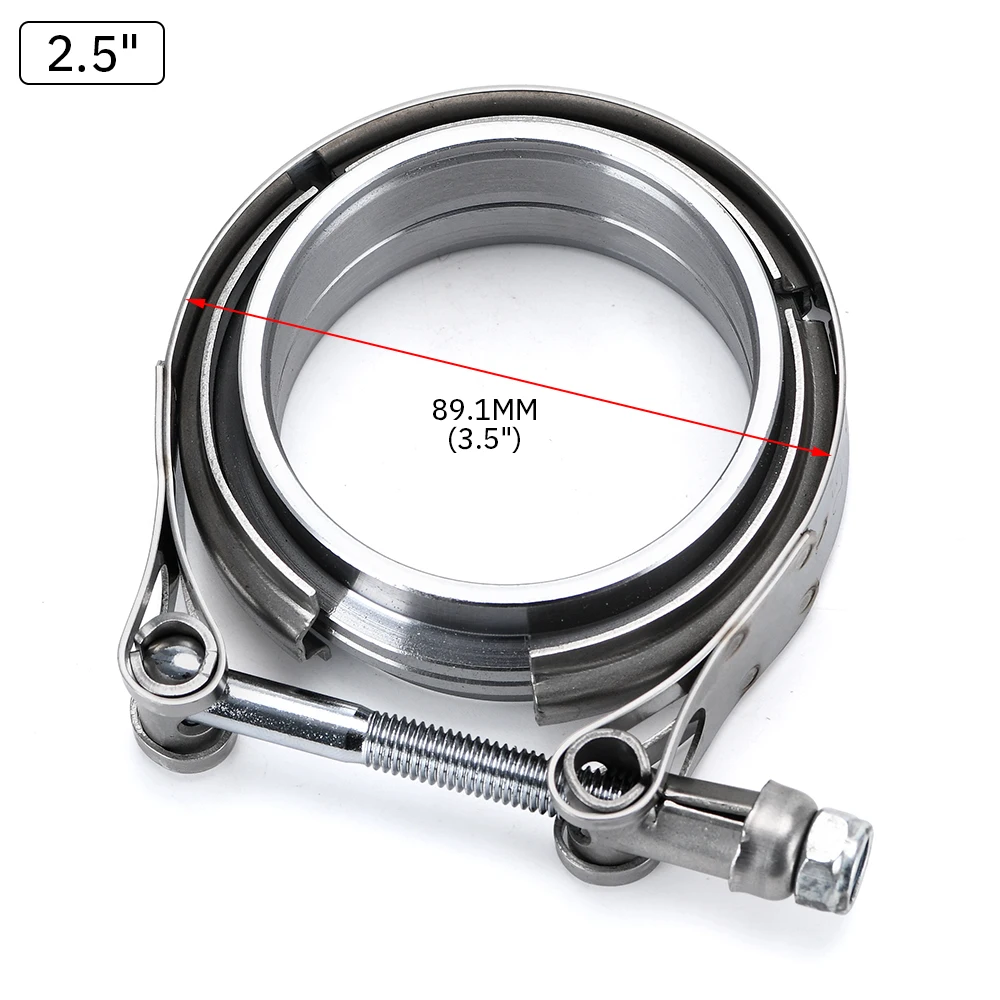 1 set V-vormige uitlaatklemmen voor buizen van 3,0 inch (76,2 mm) met