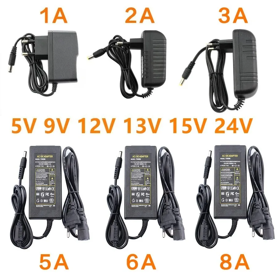 12V DC Universal แหล่งจ่ายไฟ 12V 5V 6V 9V 10V 15V 24V 1A 2A 3A 5A 6A 8A หม้อแปลงไฟฟ้า AC 220V ถึง 12V AC Power Adapter LED Driver 1