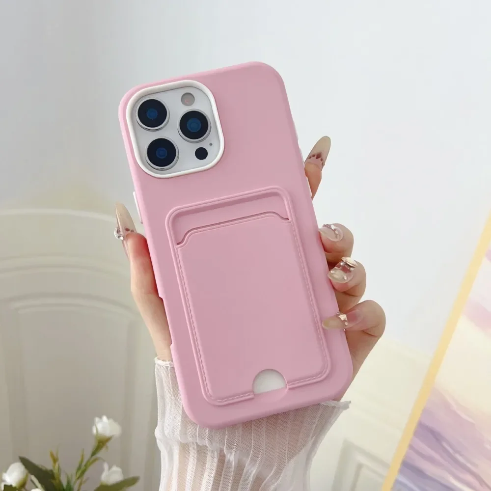 Vibrant Candy Color Wallet Phone Case with Card Holder and Shockproof Protection
