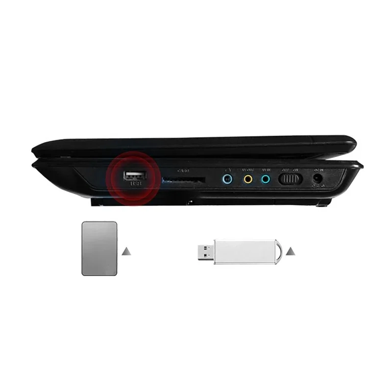 DVD Player Mini 7.8 inch Desktop Digital Smart TV CD EVD Disc Players Remote Control Portable Travel 270&deg; Rotatable Screen