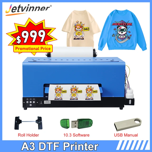 Máquina de impresión de camisetas A3 DTF, impresora de película de