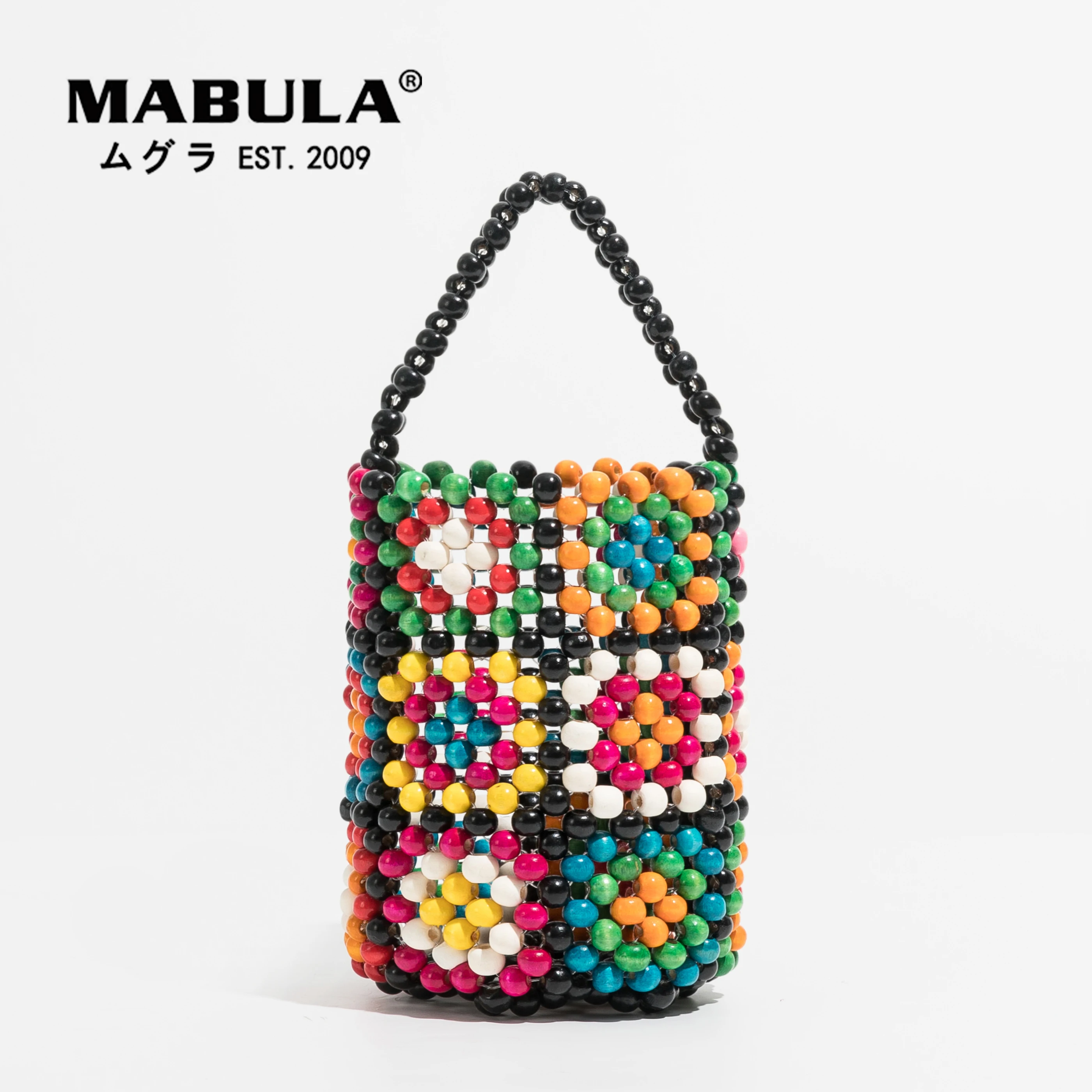 

Брендовая рыба MABULA в черном цвете с бусинами, сумочка для телефона с верхней ручкой, простые летние пляжные сумки с кулиской, клатч