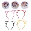 4 Pcs Cat Ear Hair Hoop Glitter Headband Cosplay Costume Kit LED Delicate Embellished 2
