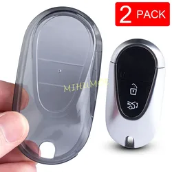 Black Transparent Car Key Fob Case Cover with Keychain Ring (2x Key Case)