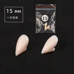 Halloween Vampire Fang Dentures - 5 Pairs of Resin False Teeth with Solid Glue - 3PCS (1.5mm)