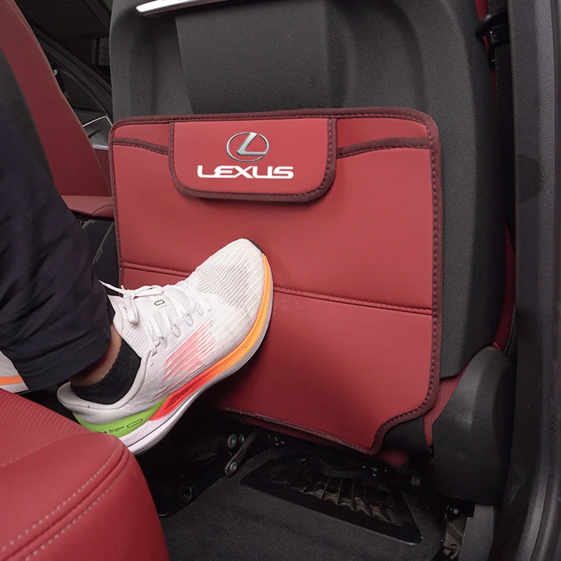 렉서스 F-SPORT ES RX NX LS UX LM LX GX LC RZ IS CT GS RC HS SC TX용 자동차 시트 발차기 방지 패드 가죽 커버 내부 수납 가방