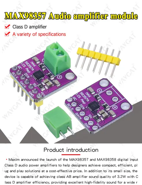 MAX98357 Amplificatore Audio I2S 3W - 3 Pezzi Per DIY E Progetti Audio - Foto 9