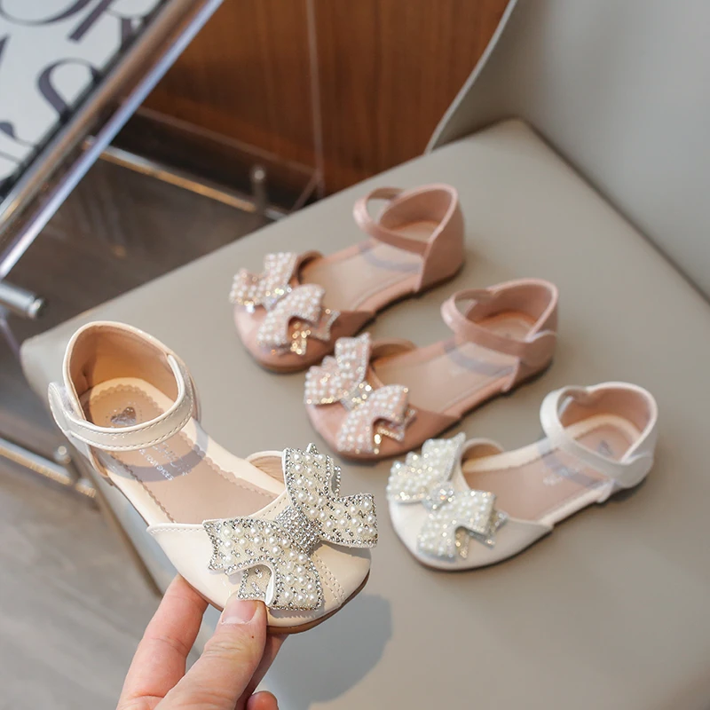 

Kids Shoes Bow Flats Children's Princess Shoes for Girl Sandals 2024 New Spring Summer Comfortable Little Girl Shoes